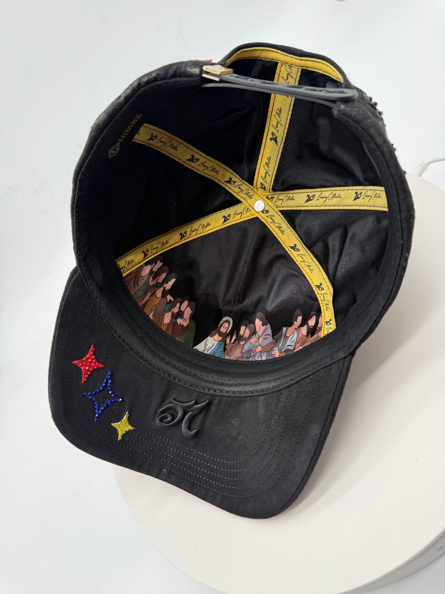 LA Gervonta Black Chrome Rhinestones Hat