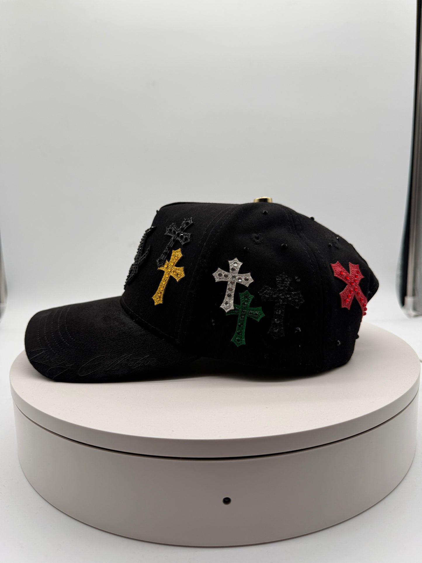 LA Gervonta Black Chrome Rhinestones Hat