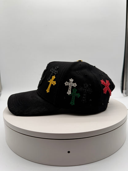 LA Gervonta Black Chrome Rhinestones Hat