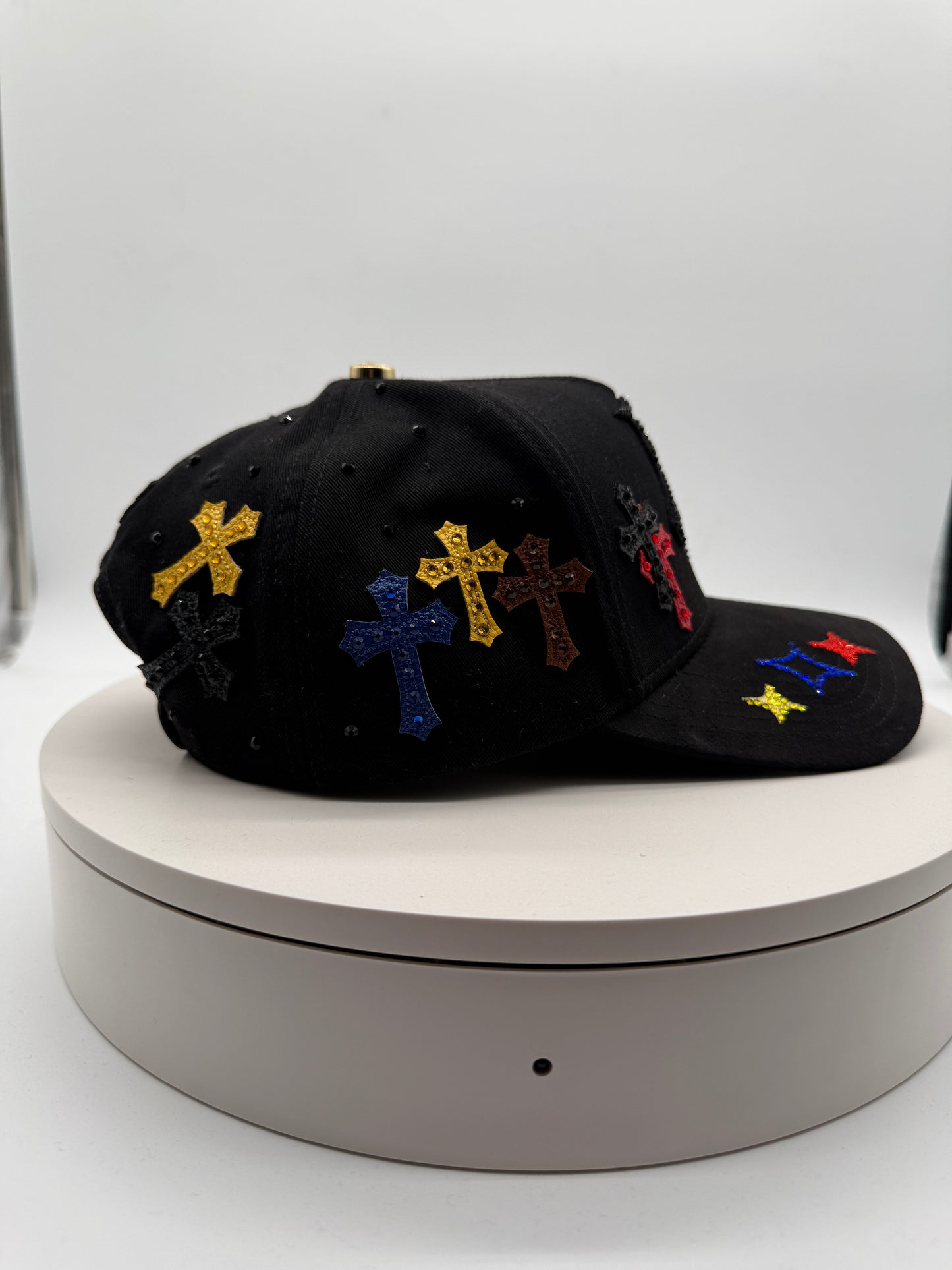 LA Gervonta Black Chrome Rhinestones Hat