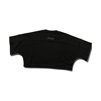 Luxury Collective Women's Oversized Rhinestone Crop Top