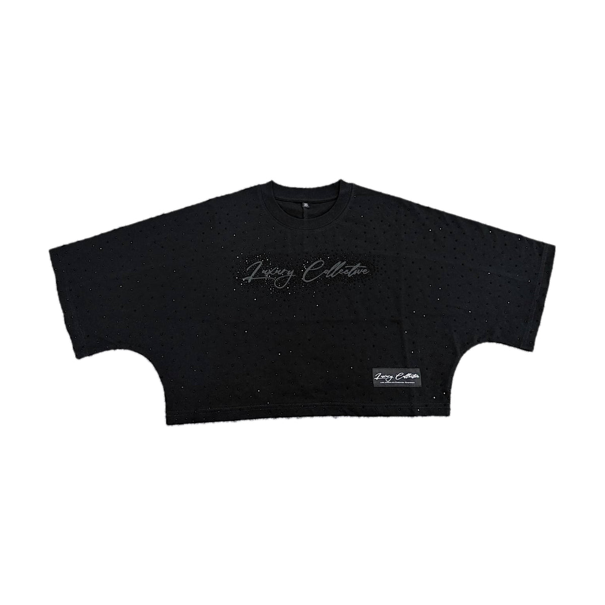 Luxury Collective Women's Oversized Rhinestone Crop Top
